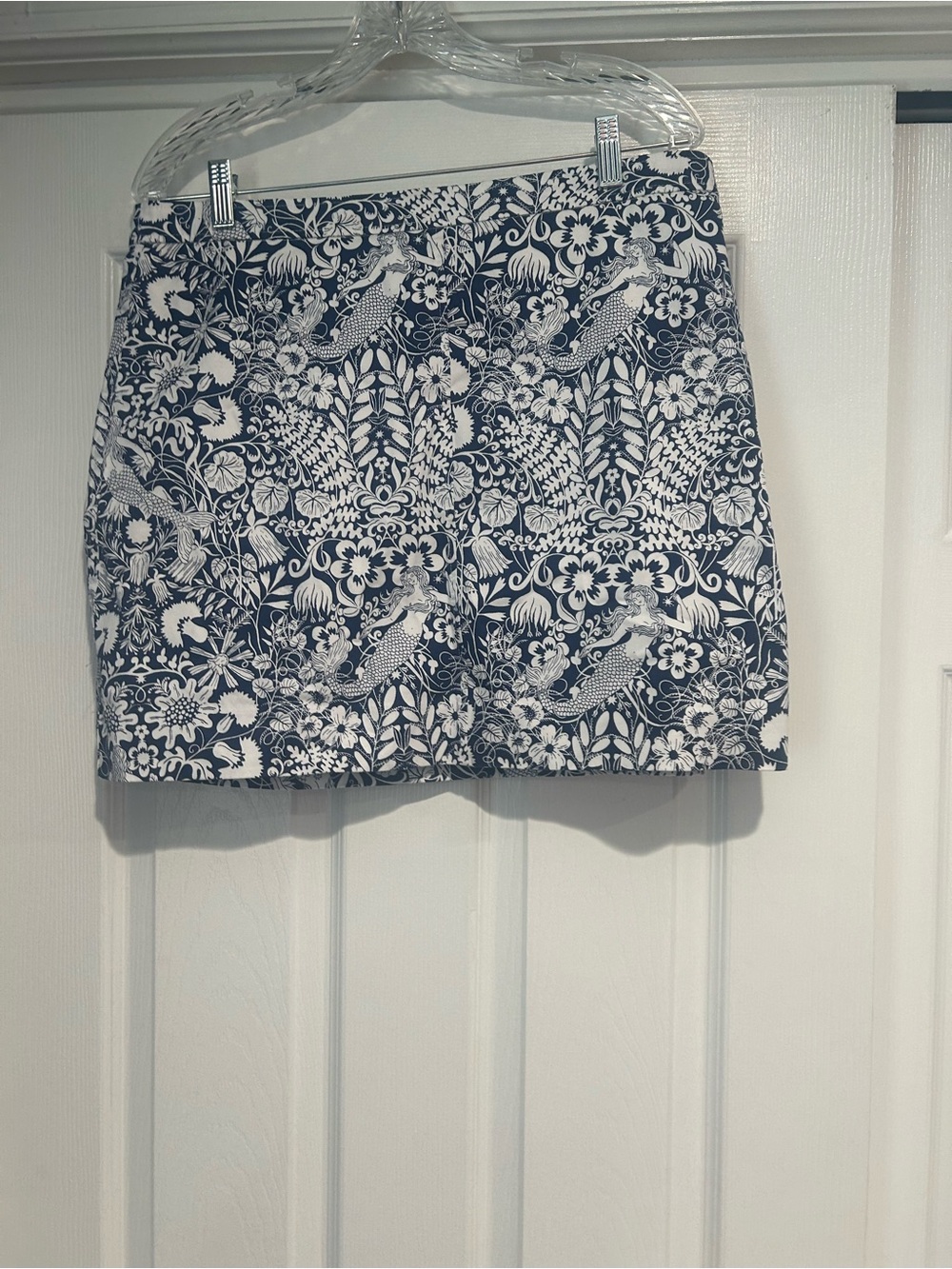 J. Crew Navy and White Floral-Print Mini Skirt